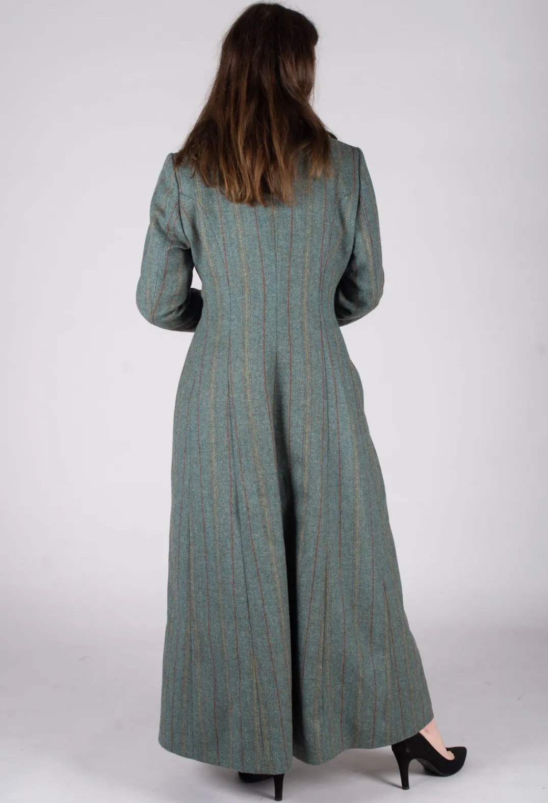 T.ba Coats^Classic Tweed Coat in Blue Tweed