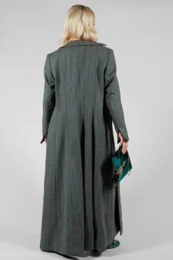 T.ba Coats^Classic Tweed Coat in Blue Tweed