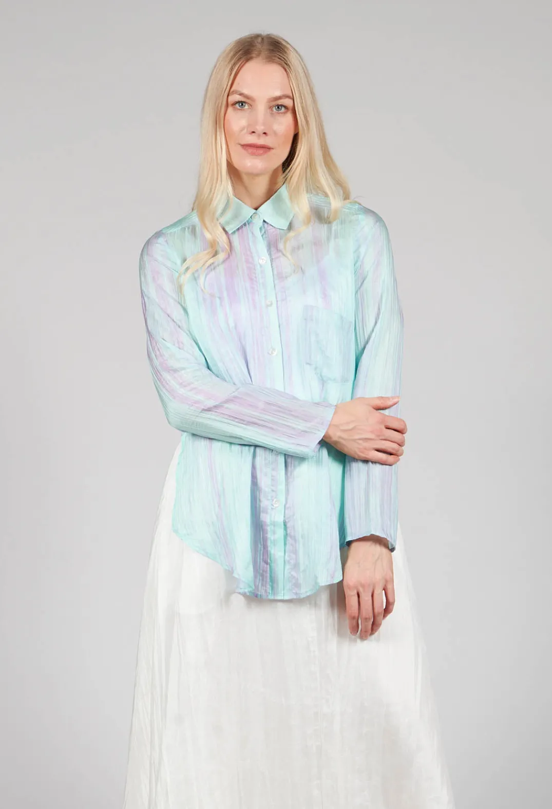 Bianco Levrin Shirts & Blouses^Cocinella Shirt in Lilla and Acqua