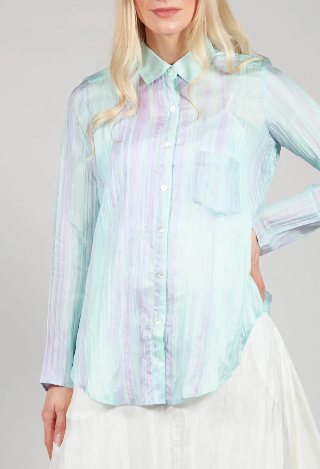 Bianco Levrin Shirts & Blouses^Cocinella Shirt in Lilla and Acqua