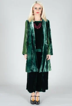 Bianco Levrin Coats^Colette Coat in Bottle Green and Mint Stripe