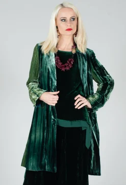 Bianco Levrin Coats^Colette Coat in Bottle Green and Mint Stripe