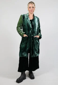 Bianco Levrin Coats^Colette Coat in Bottle Green and Mint Stripe