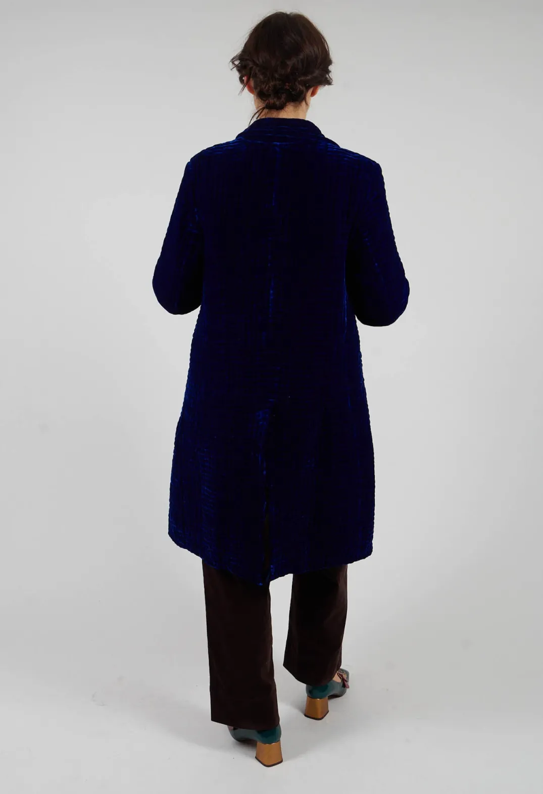 Bianco Levrin Jackets^Colette Pomegranate Jacket in Velvet Plain Cobalt