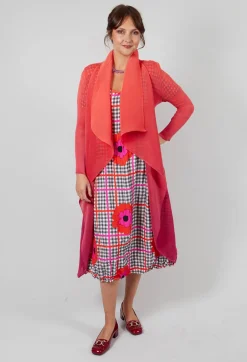 Alquema Coats^Collare Coat in Flame Beet