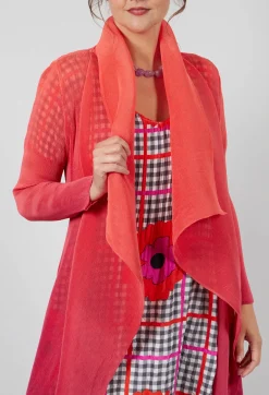 Alquema Coats^Collare Coat in Flame Beet