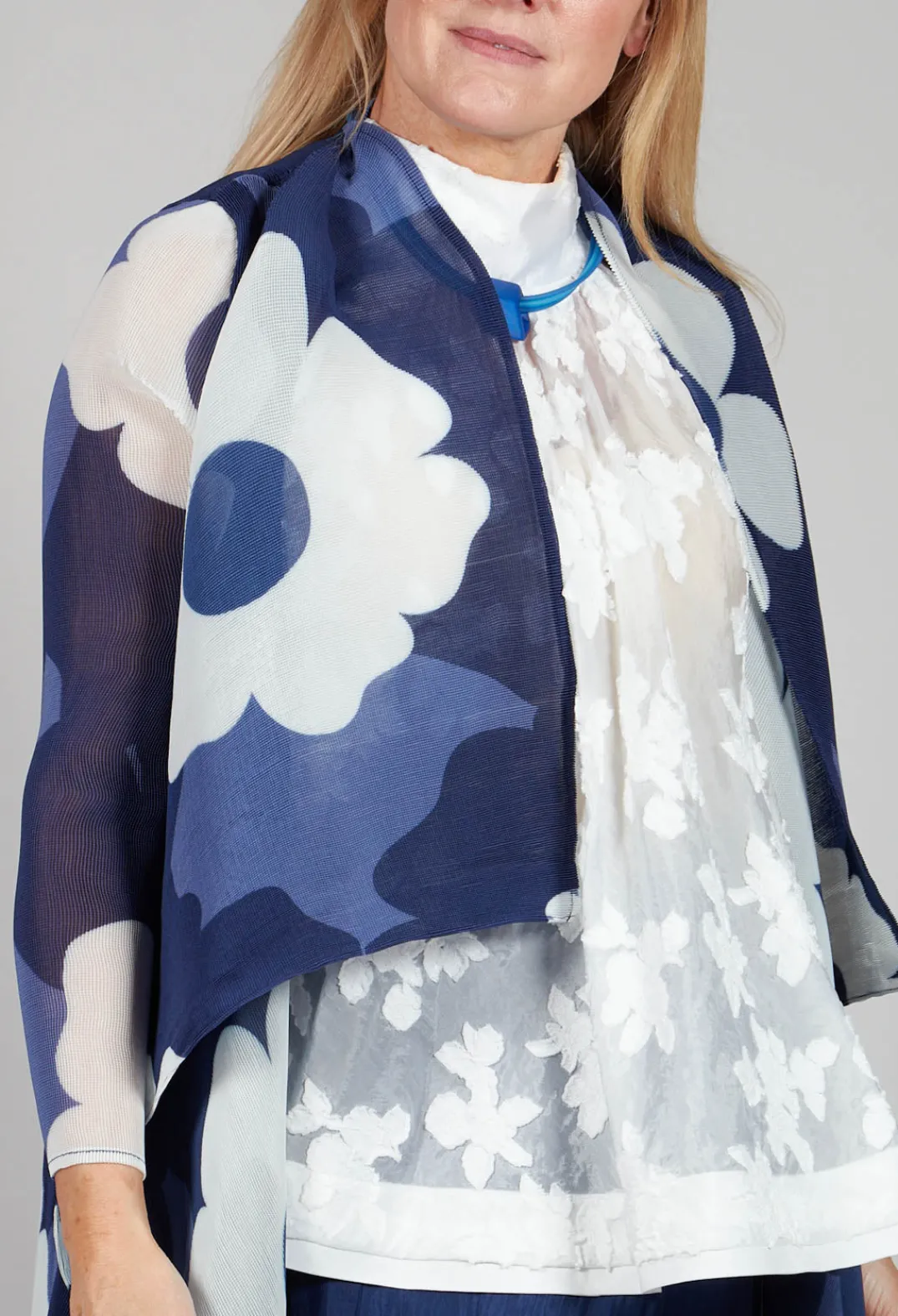 Alquema Coats^Collare Coat in Indigo Way