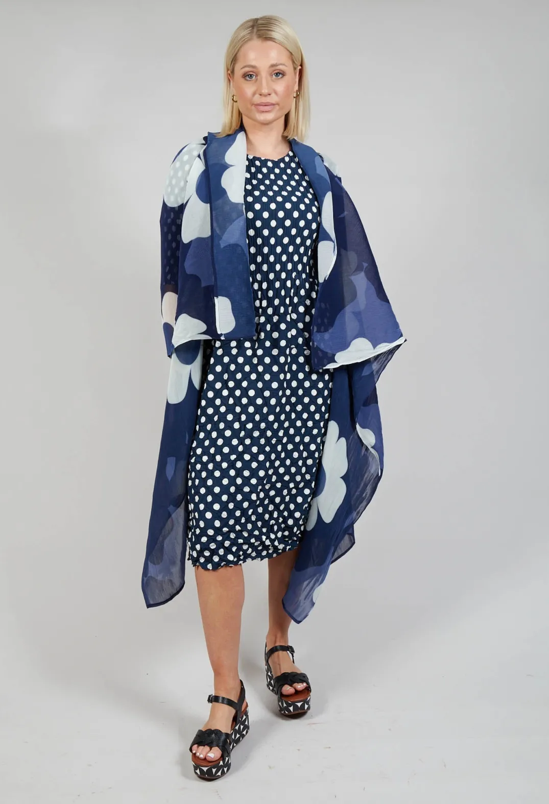 Alquema Coats^Collare Coat in Indigo Way