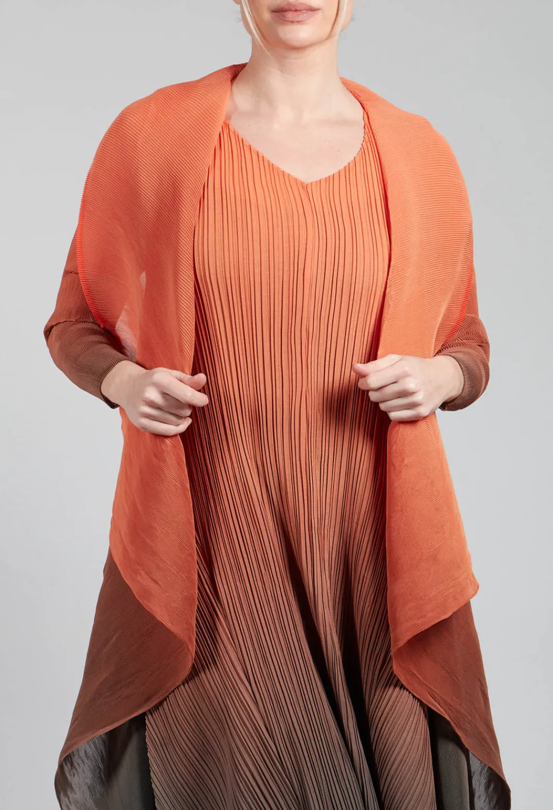 Alquema Coats^Collare Coat in Tangerine and Shadow