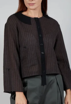 SOH Shirts & Blouses^Collared Blouse in Brown Stripe