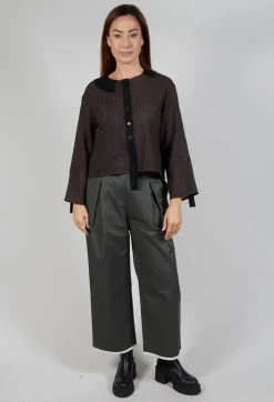 SOH Shirts & Blouses^Collared Blouse in Brown Stripe