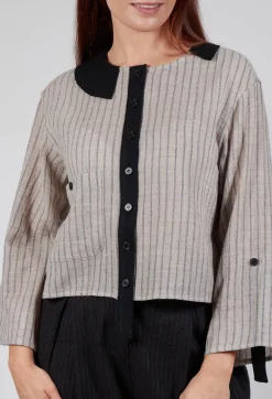 SOH Shirts & Blouses^Collared Blouse in Cream Stripe
