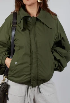 SOH Jackets^Collared Bomber Jacket in Khaki