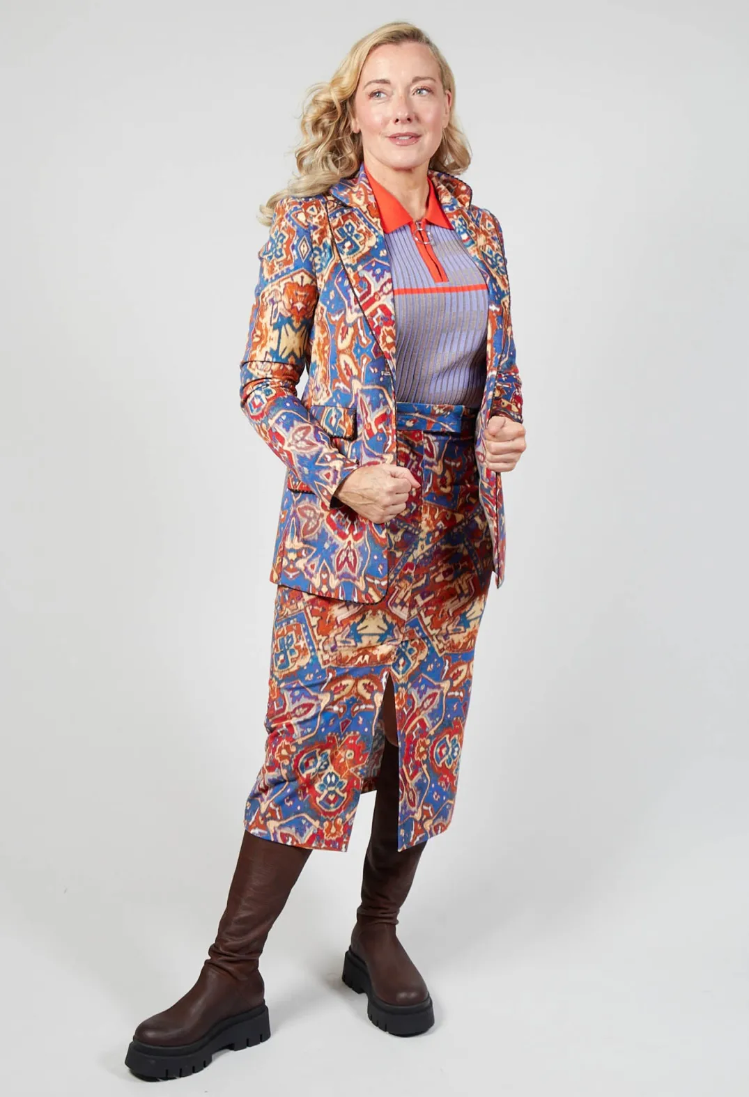 Beatrice B Tops^Collared Polo Style Jumper in Violet