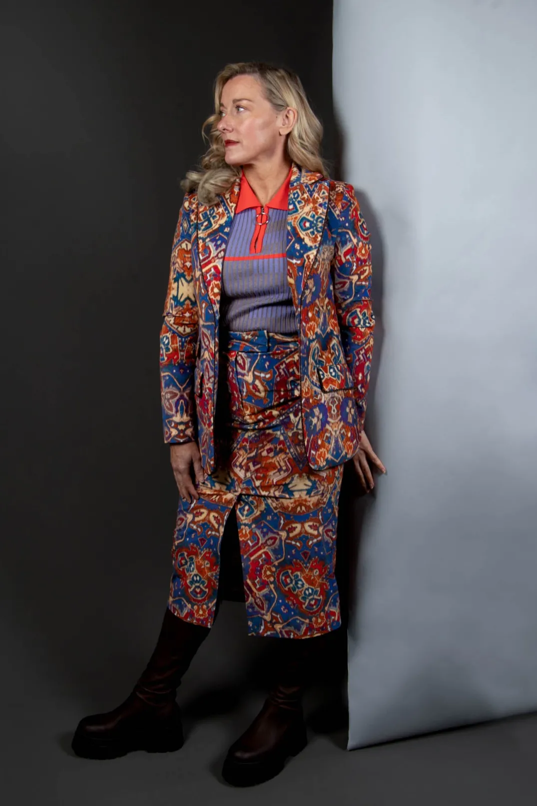 Beatrice B Tops^Collared Polo Style Jumper in Violet