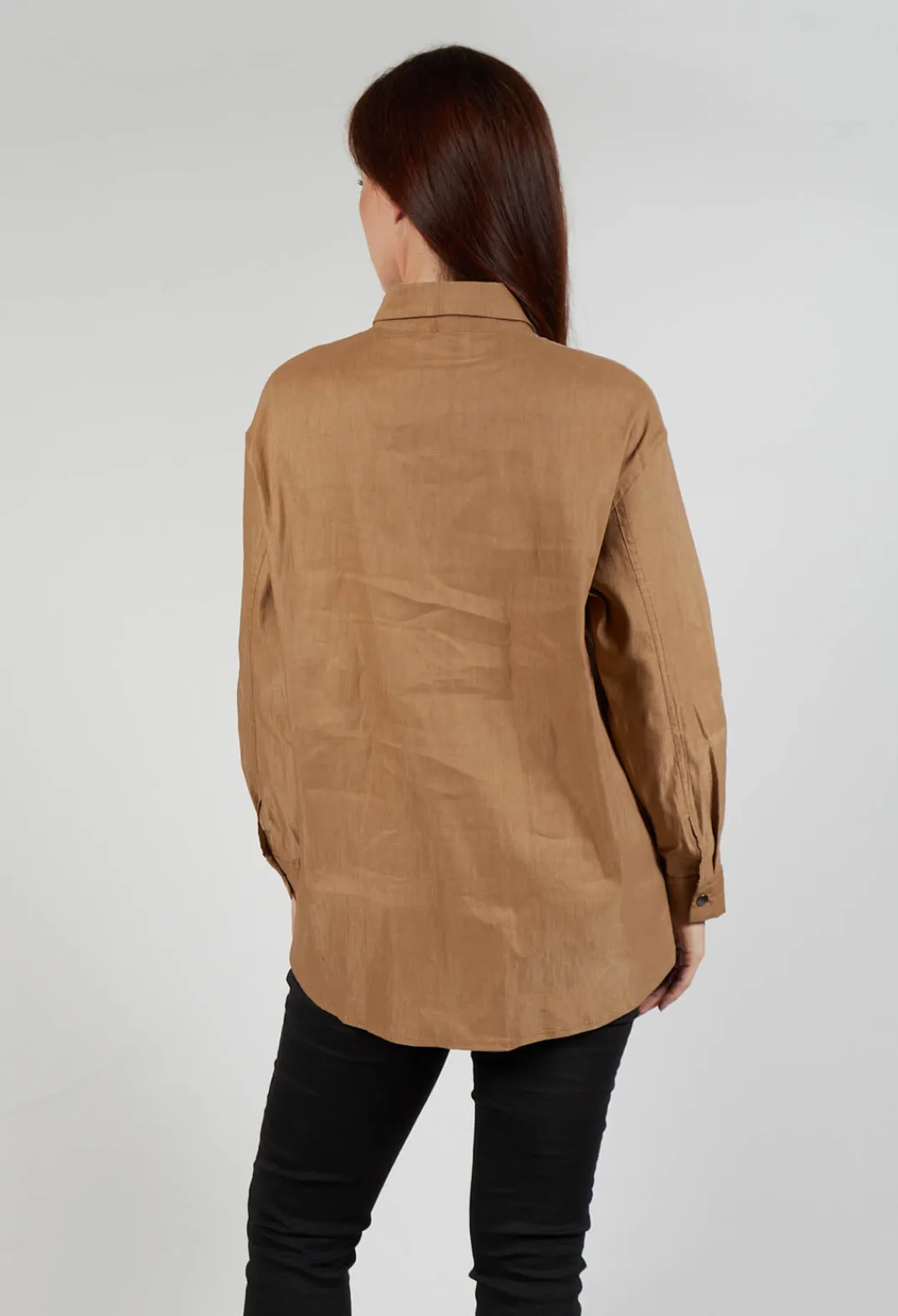 Sarah Pacini Shirts & Blouses^Collared Utility Shirt in Beige