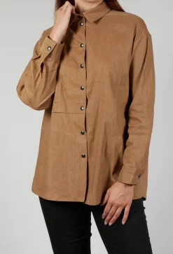 Sarah Pacini Shirts & Blouses^Collared Utility Shirt in Beige