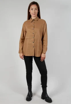 Sarah Pacini Shirts & Blouses^Collared Utility Shirt in Beige
