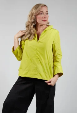 Elli Shirts & Blouses^Collared V Neck Top in Lemon