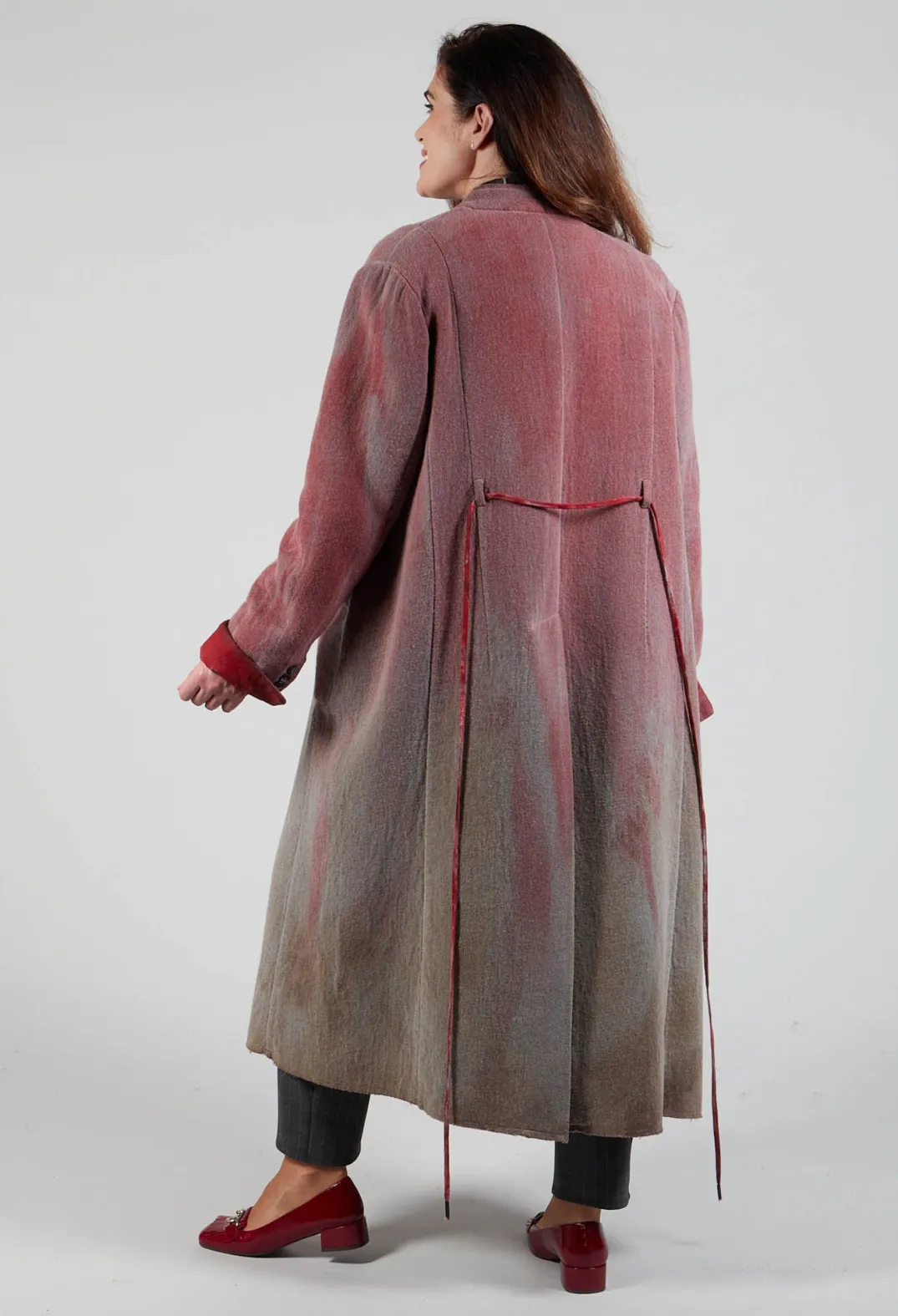 Masnada Coats^Collarless Coat in Graphite
