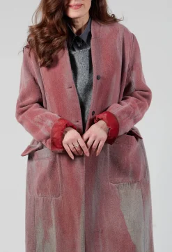 Masnada Coats^Collarless Coat in Graphite