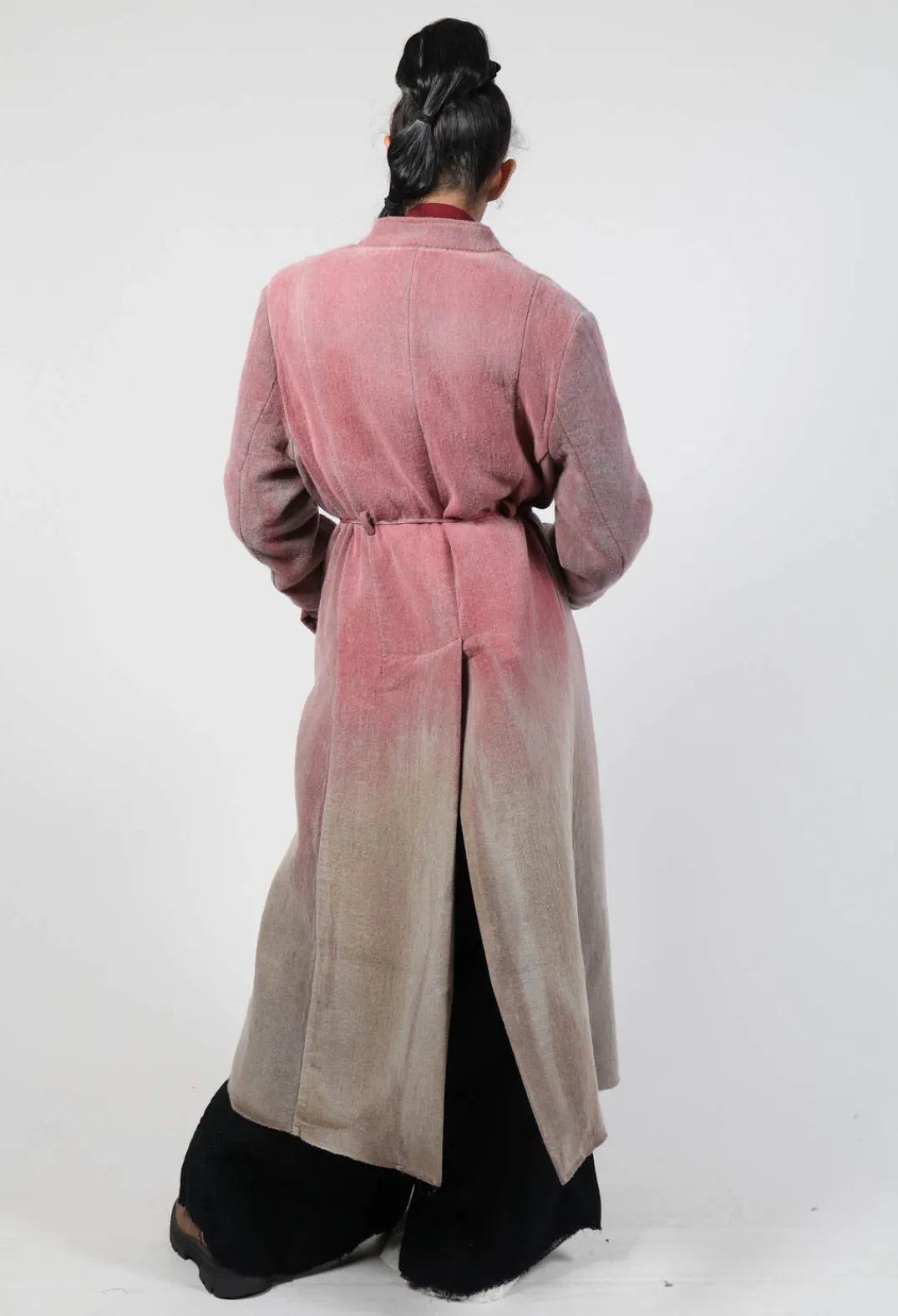 Masnada Coats^Collarless Coat in Graphite