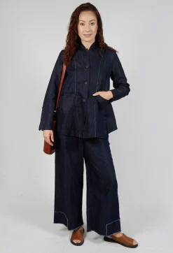 Aequamente Jackets^Collarless Jacket in Denim