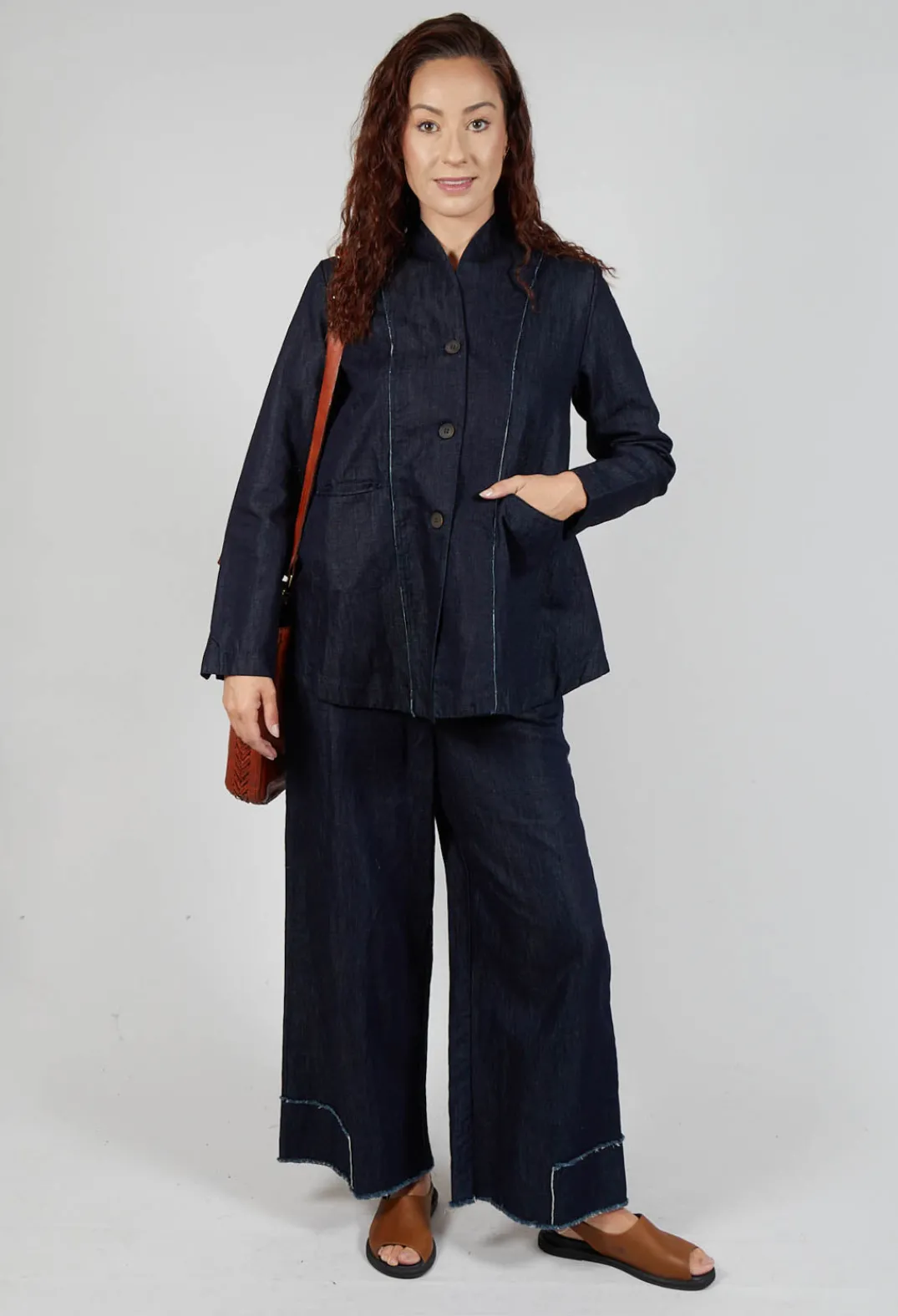 Aequamente Jackets^Collarless Jacket in Denim