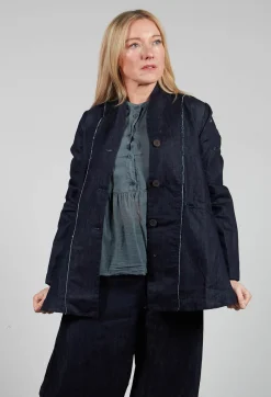 Aequamente Jackets^Collarless Jacket in Denim