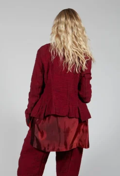 Masnada Jackets^Collarless Liner Cropped Bound Jacket in Blood