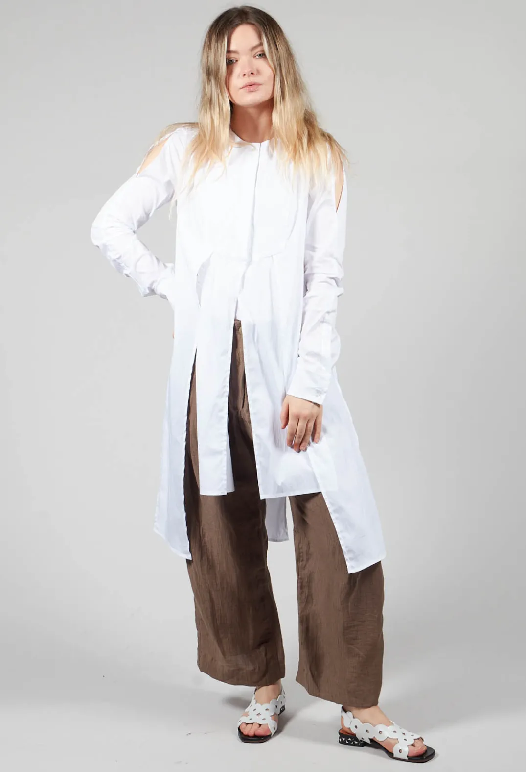 Malloni Shirts & Blouses^Collarless Shirt Chianti in Bianco