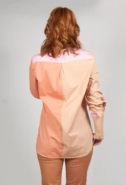 Beatrice B Shirts & Blouses^Colourblock Blouse in Light Brown