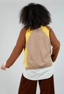 Beatrice B Jumpers^Colourblock Jumper in Brown