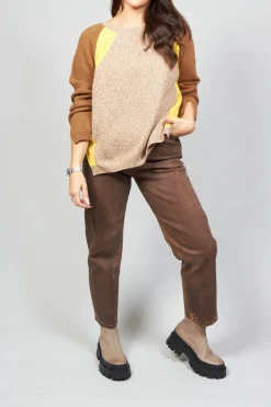 Beatrice B Jumpers^Colourblock Jumper in Brown