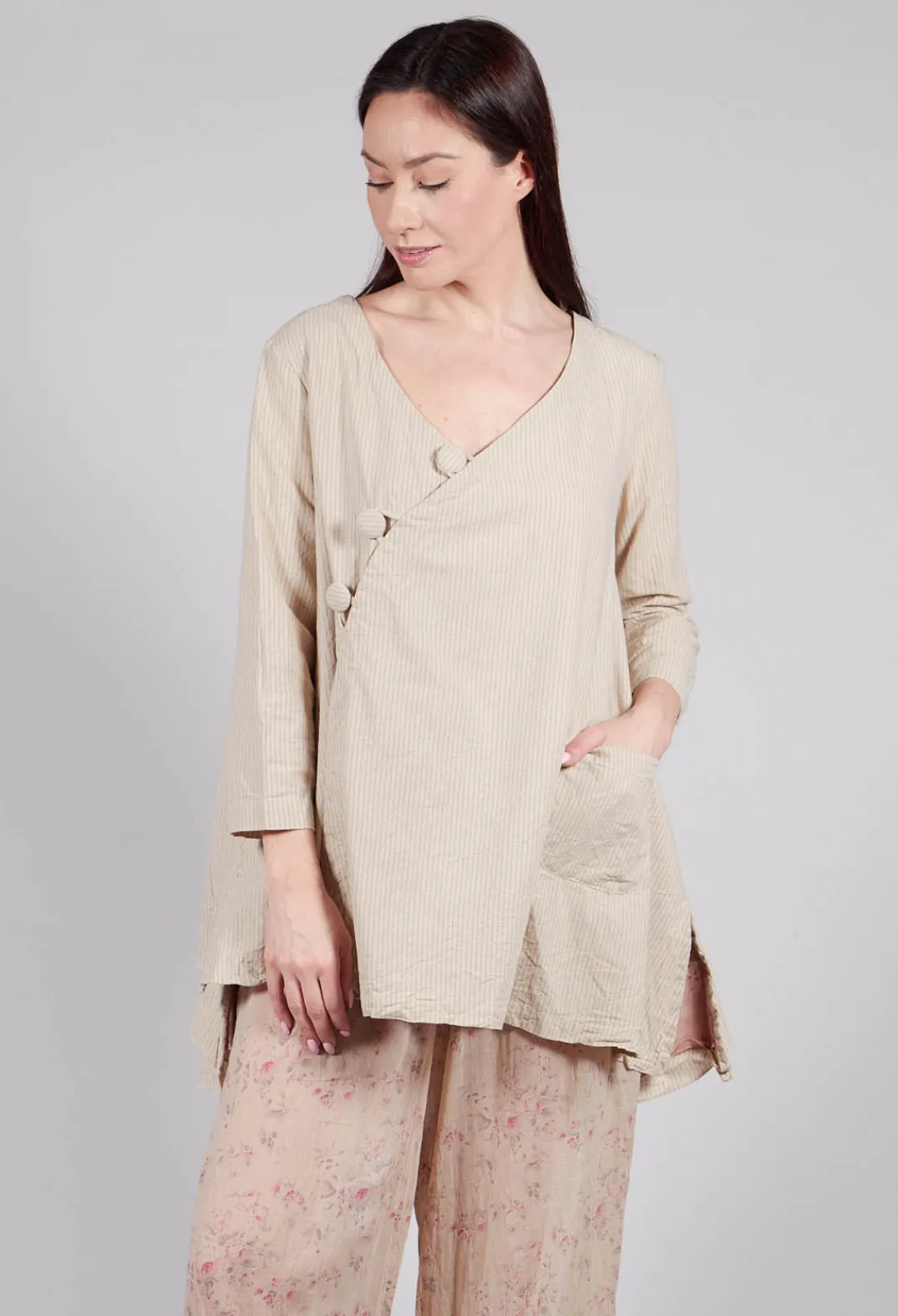 Les Ours Jackets^Combawa Jacket in Striped Linen
