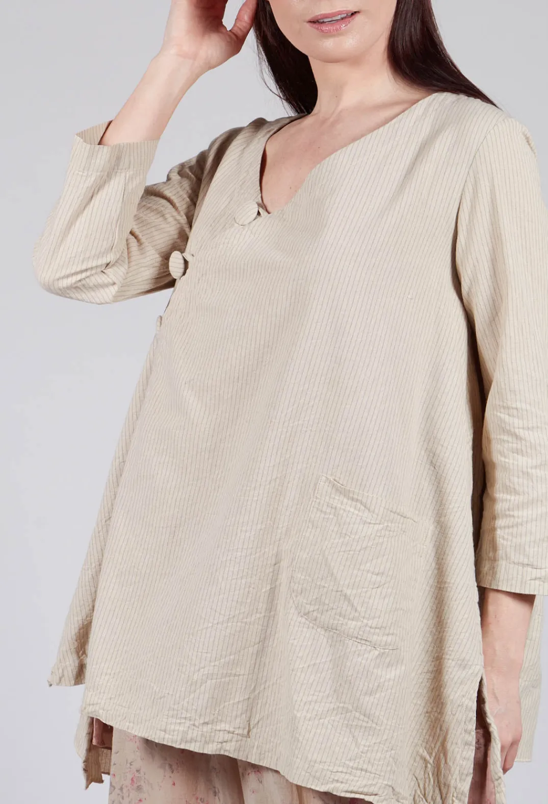 Les Ours Jackets^Combawa Jacket in Striped Linen