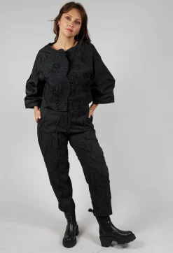 Bize Tops^Contrast Cropped Jacket in Black