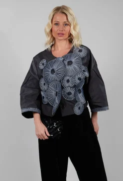 Bize Tops^Contrast Cropped Jacket in Anthracite