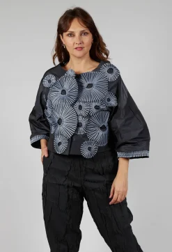 Bize Tops^Contrast Cropped Jacket in Anthracite