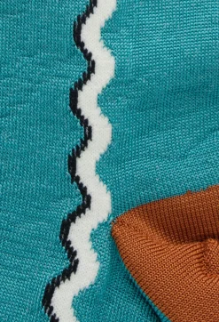 Exquisite J Socks^Contrast Detail Socks in Teal