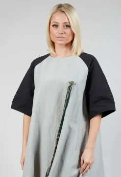 SOH Dresses^Contrast Dress in Light Grey