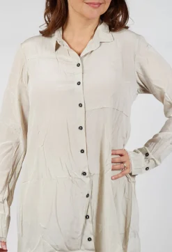 Rundholz Dip Dresses^Contrast Hem Shirt Dress in Eraser