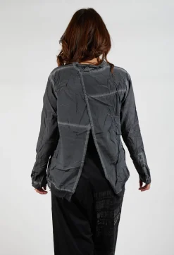 Rundholz Dip Shirts & Blouses^Contrast Hem Shirt in Coal Cloud
