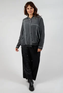 Rundholz Dip Shirts & Blouses^Contrast Hem Shirt in Coal Cloud