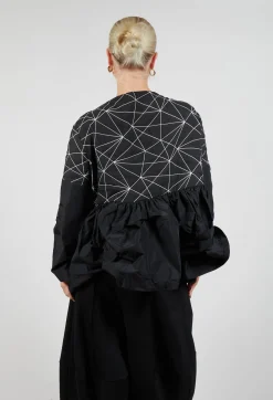 Xenia Design Tops^Contrast Oman Blouse in Black with White