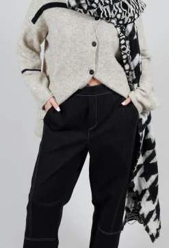 Sarah Pacini Trousers^Contrast Stitch Denim Jeans in Navy