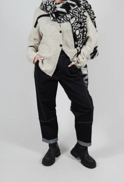 Sarah Pacini Trousers^Contrast Stitch Denim Jeans in Navy