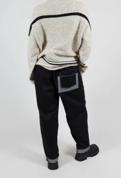 Sarah Pacini Trousers^Contrast Stitch Denim Jeans in Navy