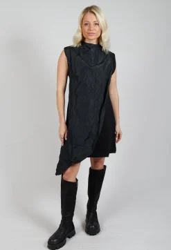 La Haine Dresses^Contrasting Fabric Dress in Black