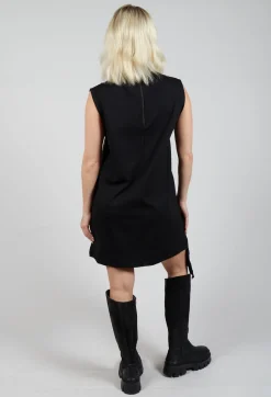 La Haine Dresses^Contrasting Fabric Dress in Black